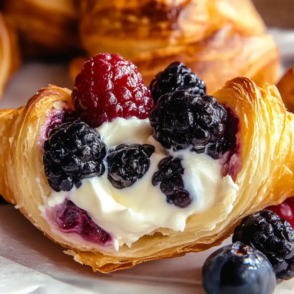 Berries and Cream Filled Croissants