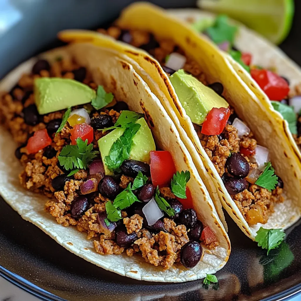Ground Turkey Black Bean Tacos