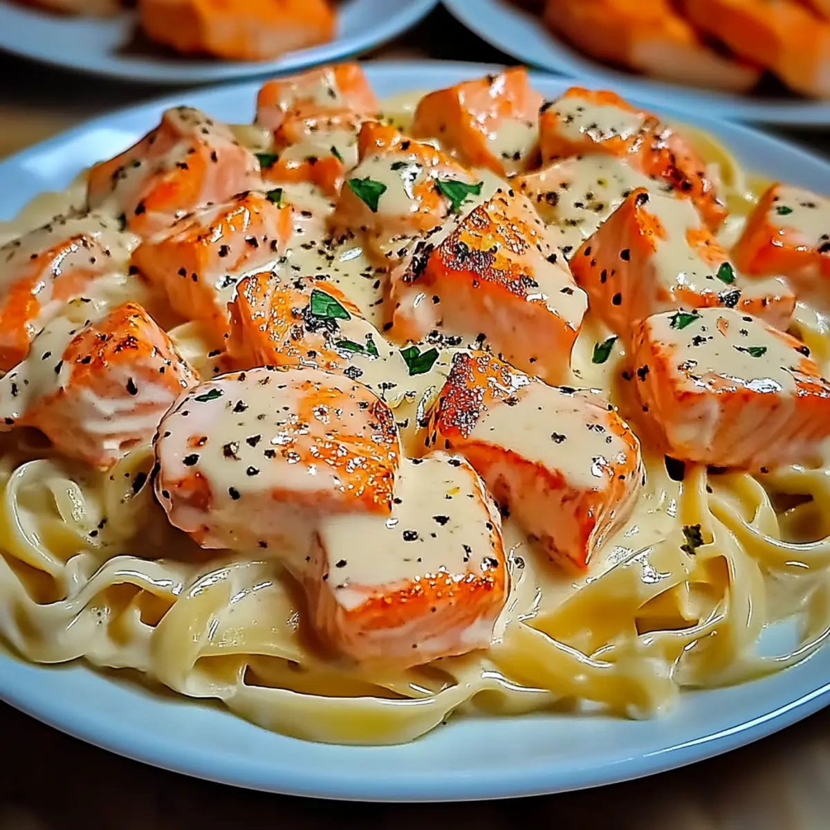 Cajun Lobster Crab Salmon Alfredo