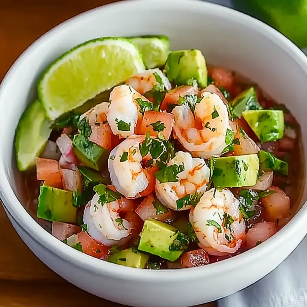 Delicious Shrimp Ceviche Recipe with Fresh Ingredients and Avocado