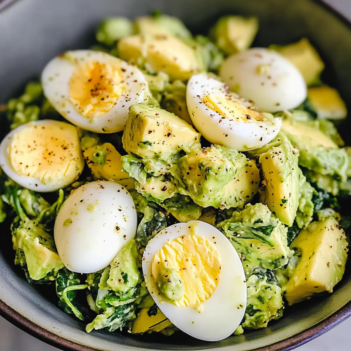 Avocado Egg and Spinach Salad