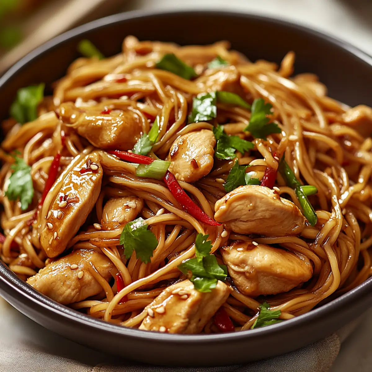 Garlic Chicken Lo Mein