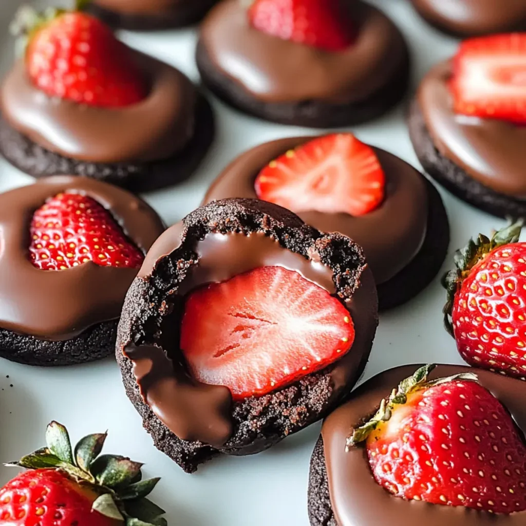 Chocolate Dipped Strawberry Cookies