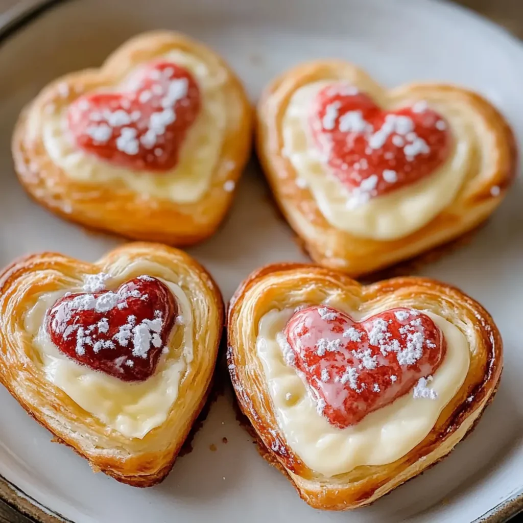 Delicious Valentine’s Heart Shaped Cheese Danishes