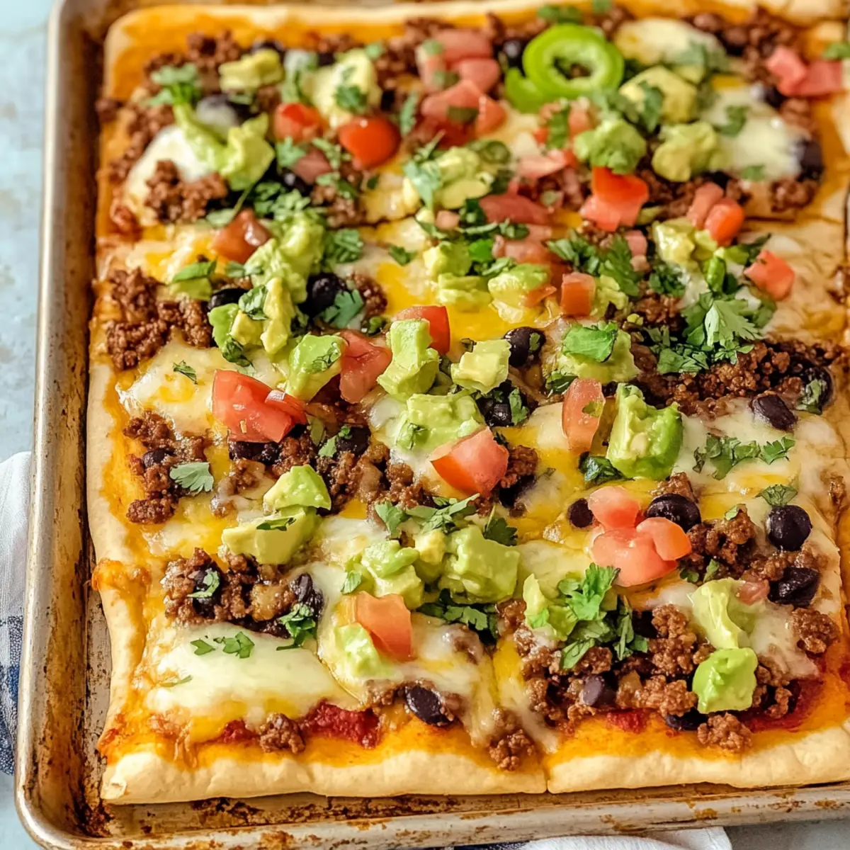 Easy Sheet Pan Taco Pizza