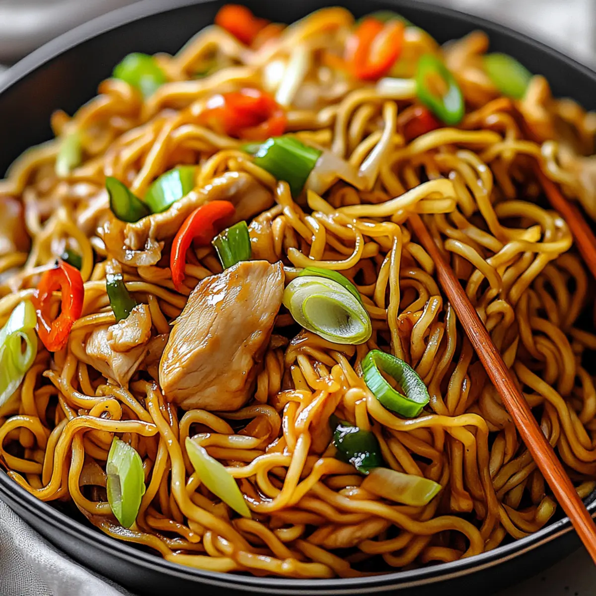 Tasty Chicken Lo Mein Noodles