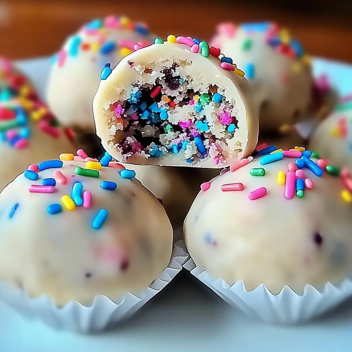Delicious No Bake Cake Batter Truffles Recipe with Sprinkles
