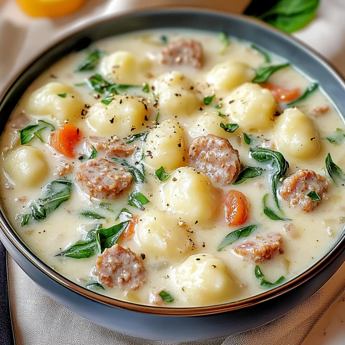 Creamy Italian Sausage Gnocchi Soup