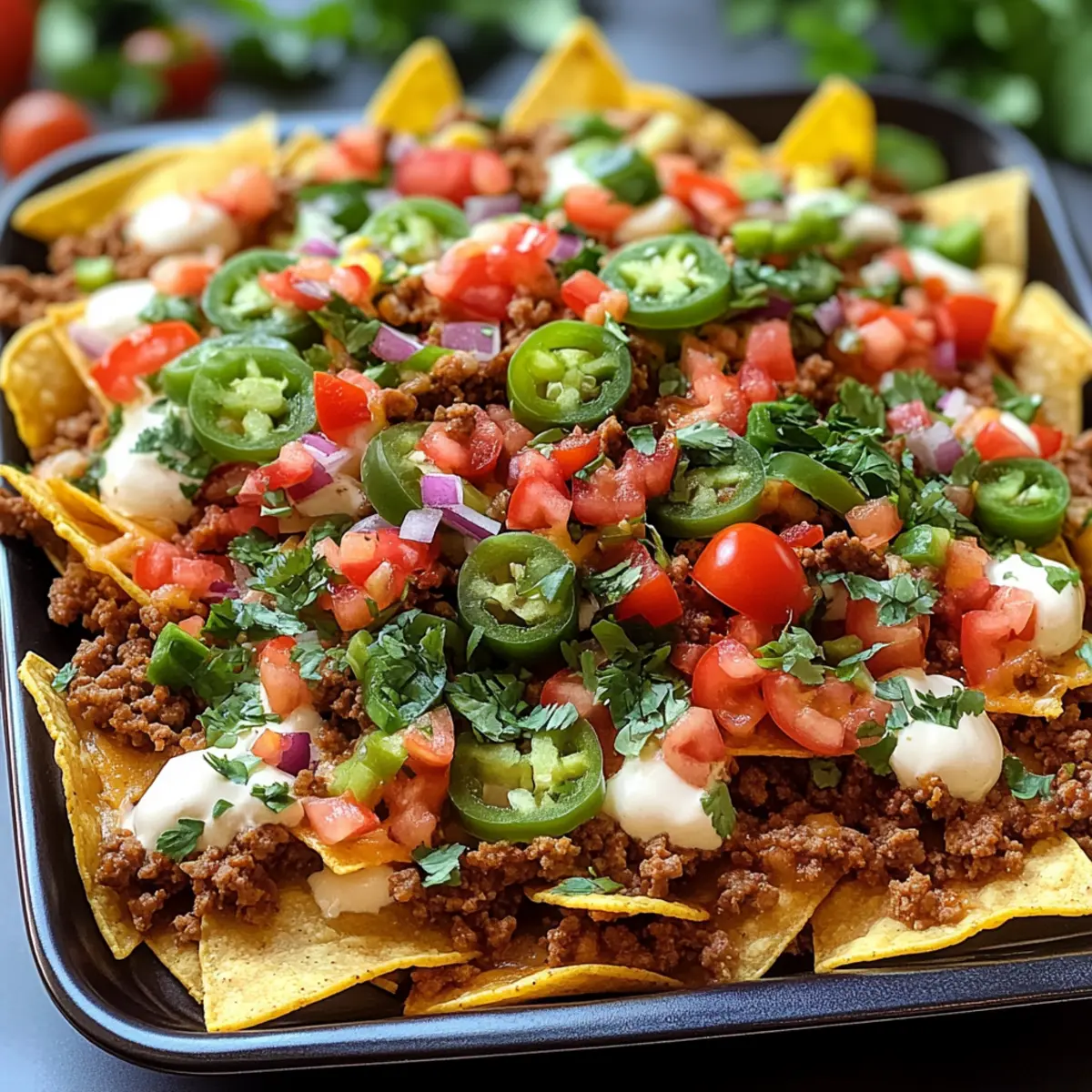 Loaded Ground Turkey Nachos