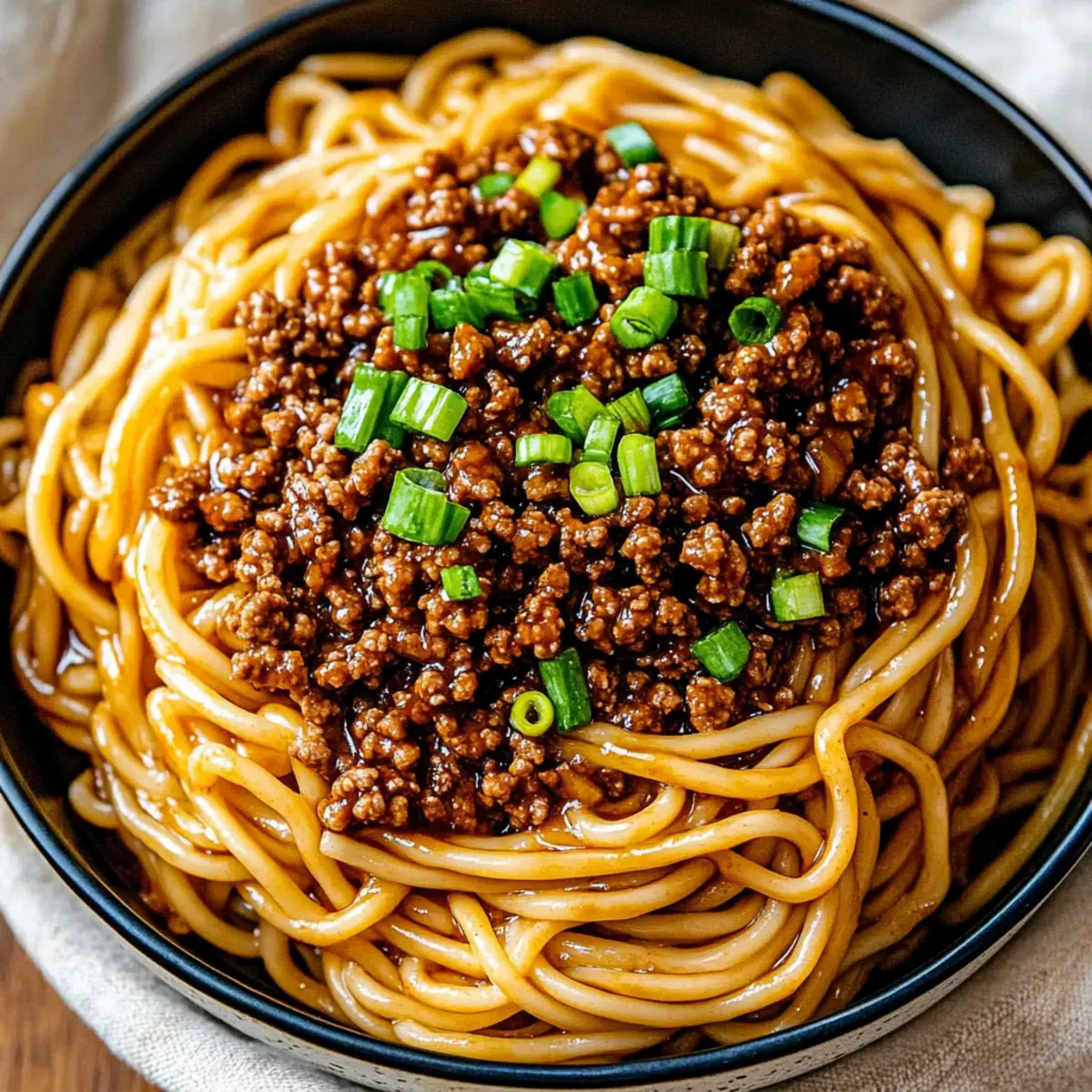 Savory Mongolian Ground Beef Noodles in 20 Minutes or Less