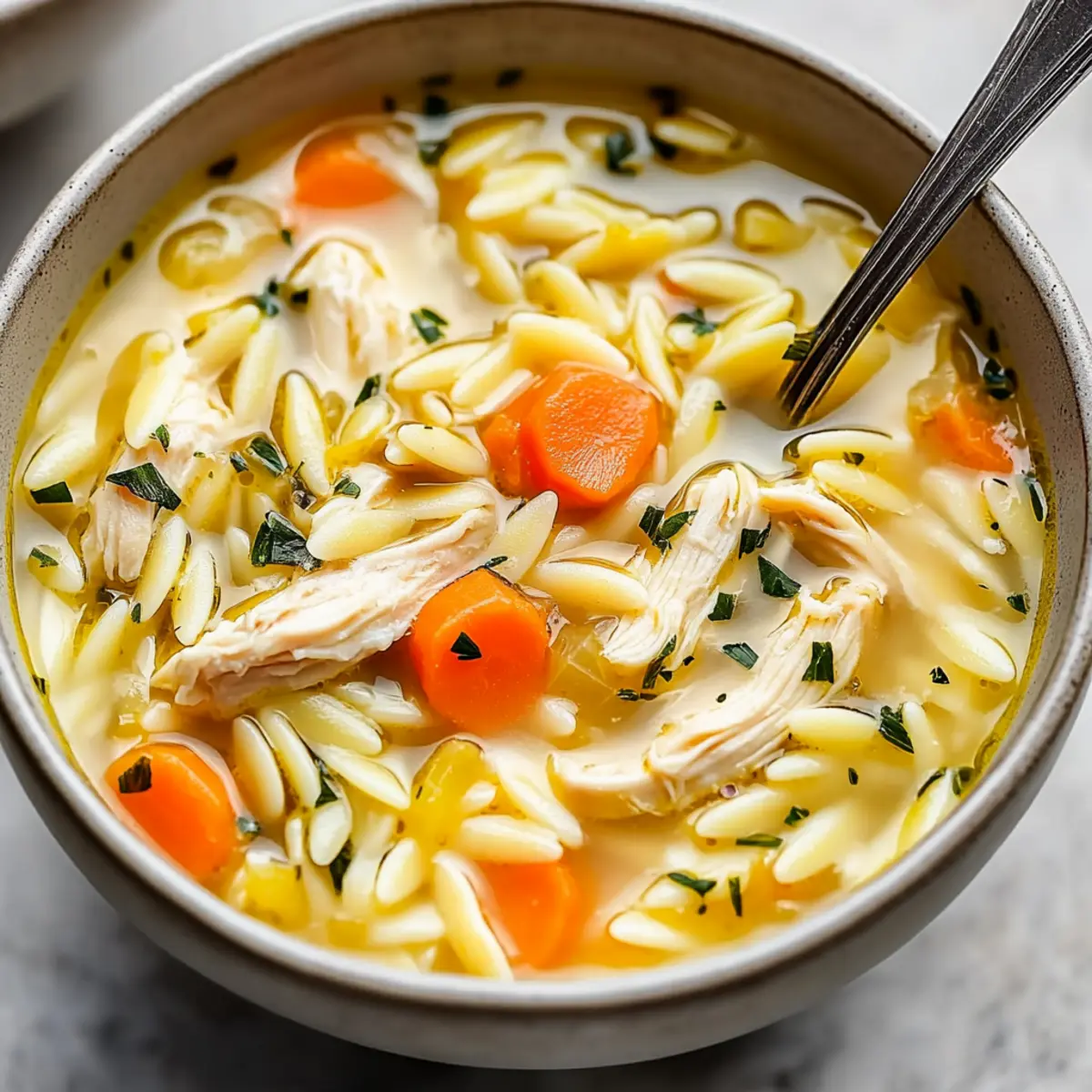 Lemon Chicken Orzo Soup