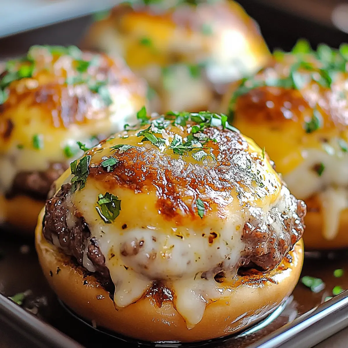 Garlic Parmesan Cheeseburger Bombs