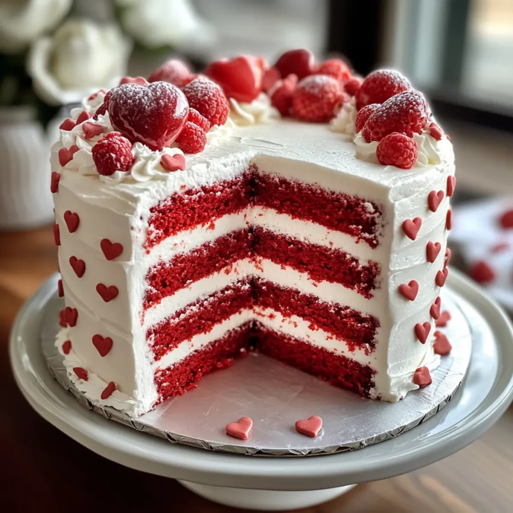Red and White Valentine Cake