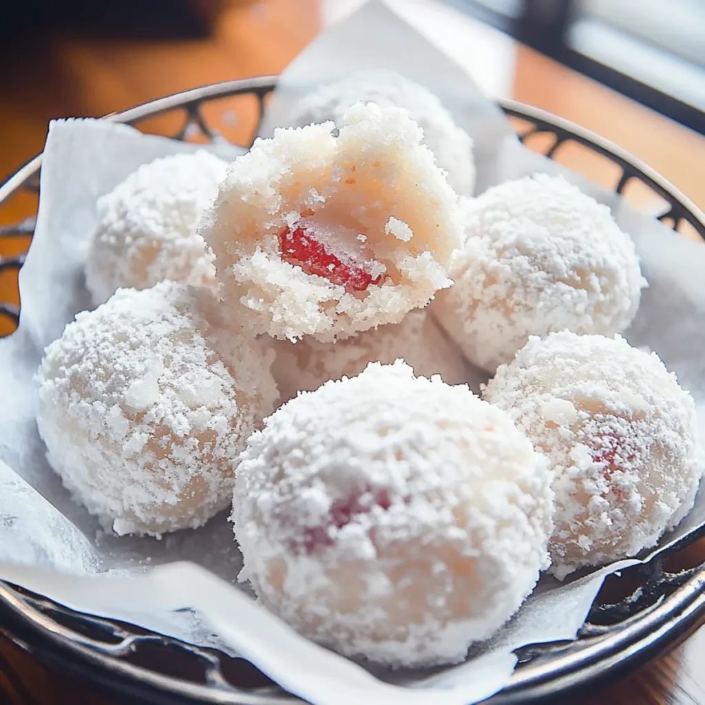 Almond Cherry Snowballs