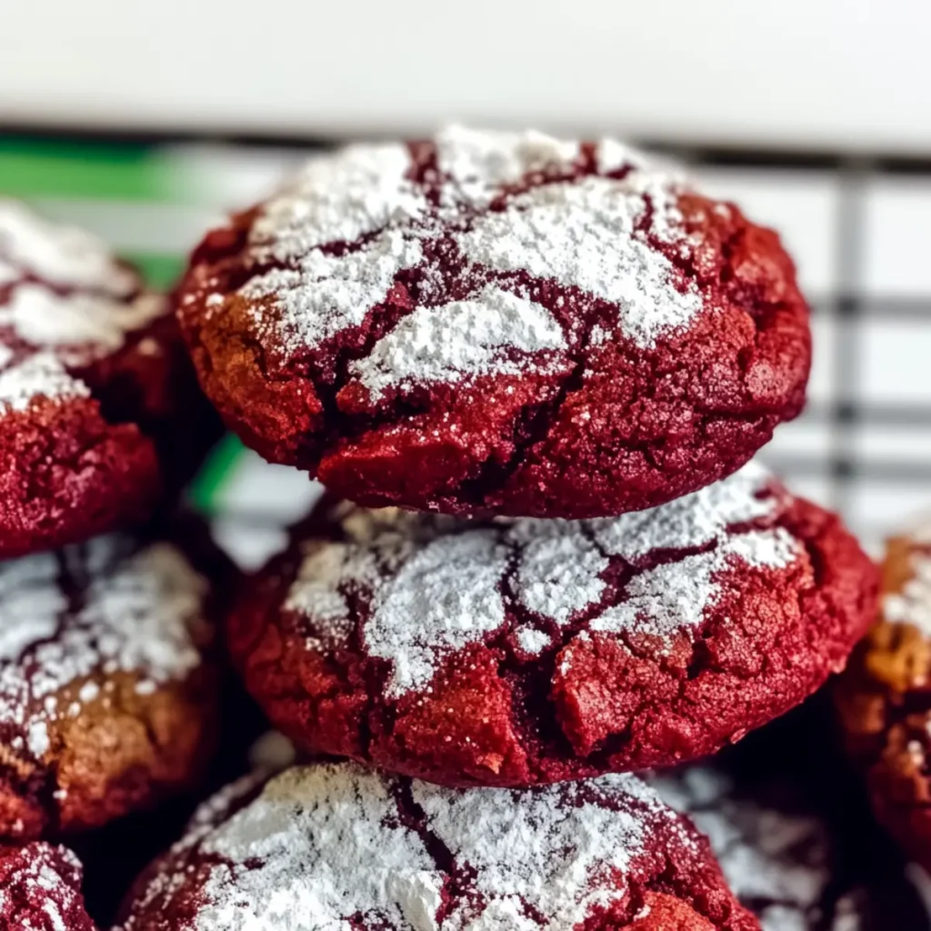 Red Velvet Crinkle Cookies