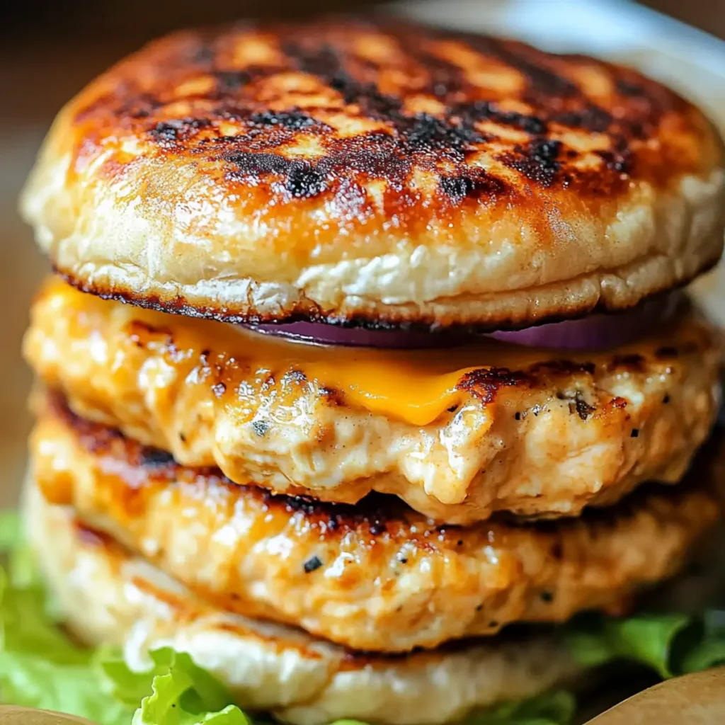 Cheddar Ranch Chicken Burgers