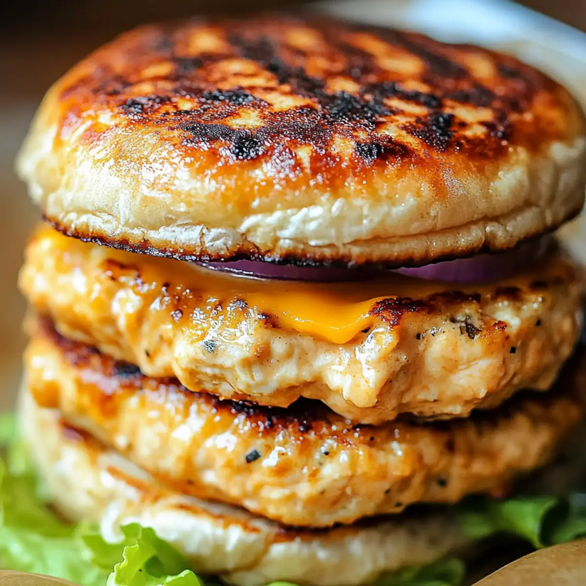 Cheddar Ranch Chicken Burgers