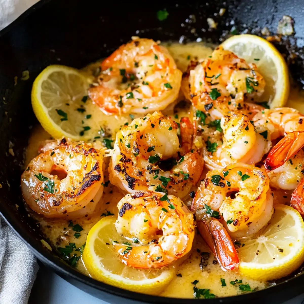 Lemon Butter Salmon Shrimp Skillet