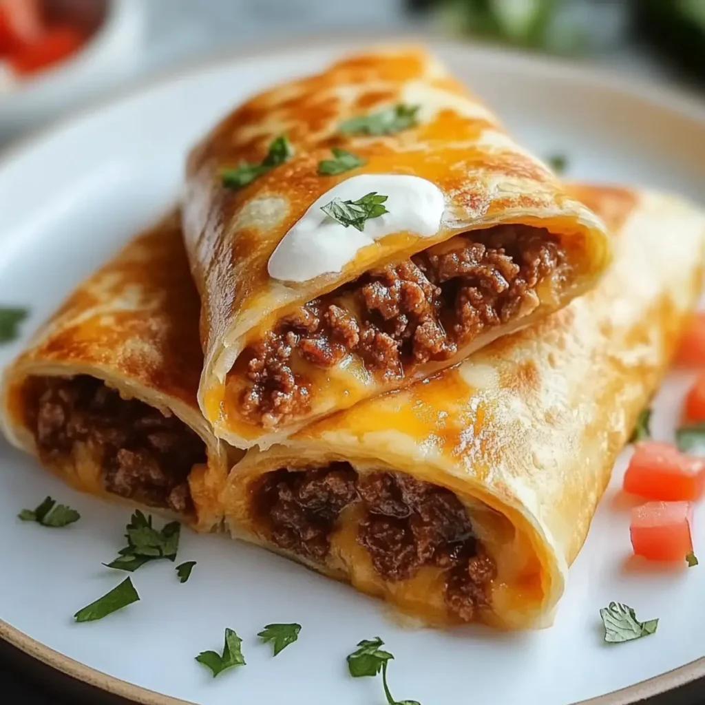 Beef and Cheese Chimichangas