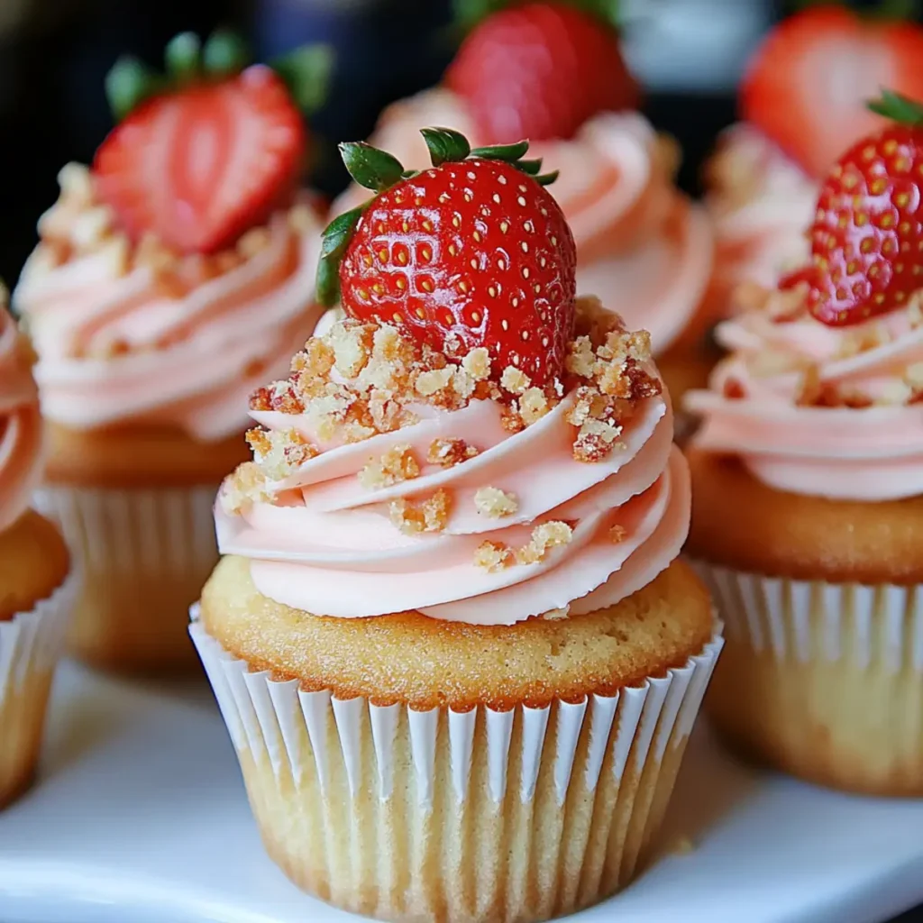 Strawberry Crunch Cupcakes