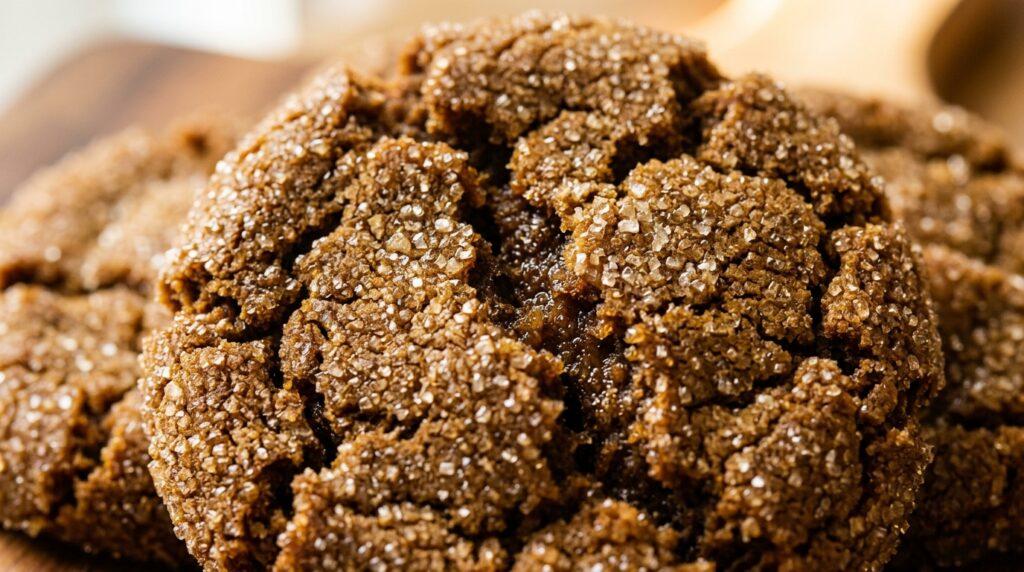 Chewy Molasses Ginger Cookies with sparkly sugar crinkle tops