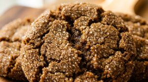Chewy Molasses Ginger Cookies with sparkly sugar crinkle tops