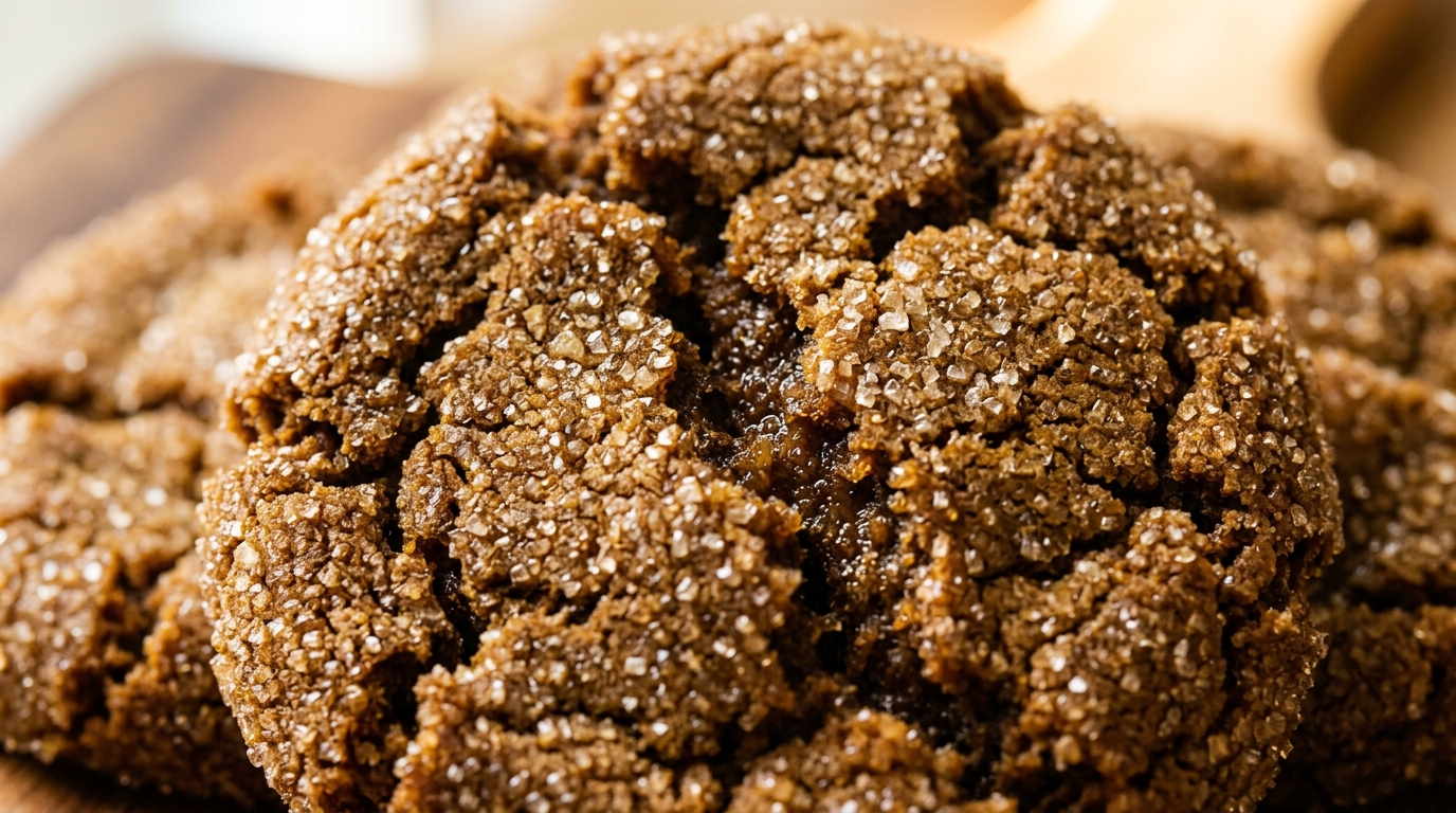 Chewy Molasses Ginger Cookies with sparkly sugar crinkle tops